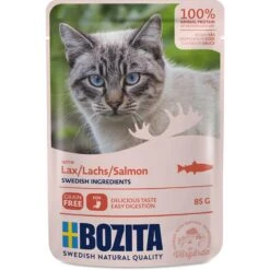 Bozita Pouch Häppchen In Soße Mit Lachs | 12x 85g Katzenfutter Nass