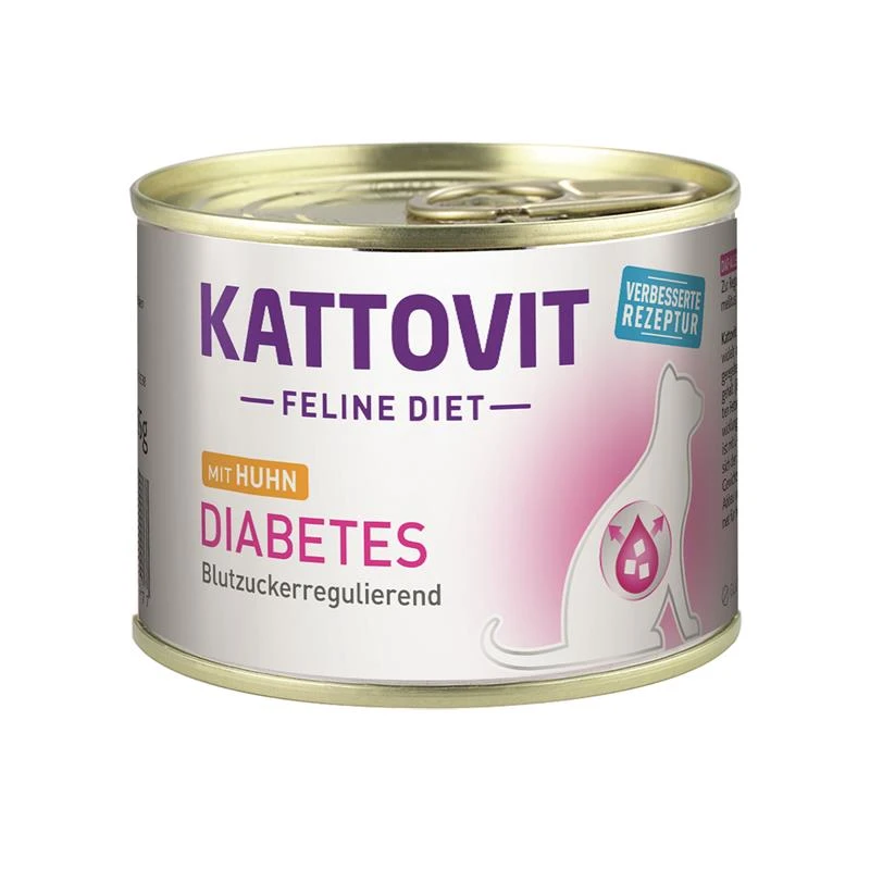 Kattovit Feline Diet Diabetes/Gewicht Huhn | 12 X 185g Katzenfutter 3 Kattovit Feline Diet Diabetes/Gewicht Huhn | 12 X 185g Katzenfutter