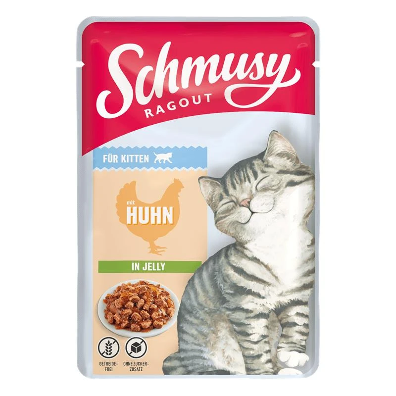 Schmusy Ragout Kitten Mit Huhn In Jelly | 22x 100g 3 Schmusy Ragout Kitten Mit Huhn In Jelly | 22x 100g