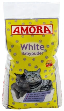 Amora White Katzenstreu | 15 Liter Mit Babypuderduft