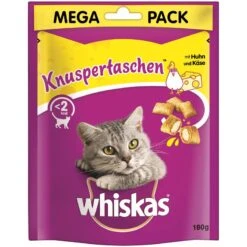 Whiskas Knuspertaschen Huhn & Käse | 4x 180g Katzensnack