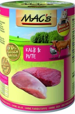 MACs Cat Kalb & Pute | 6x 400g Katzenfutter Nass
