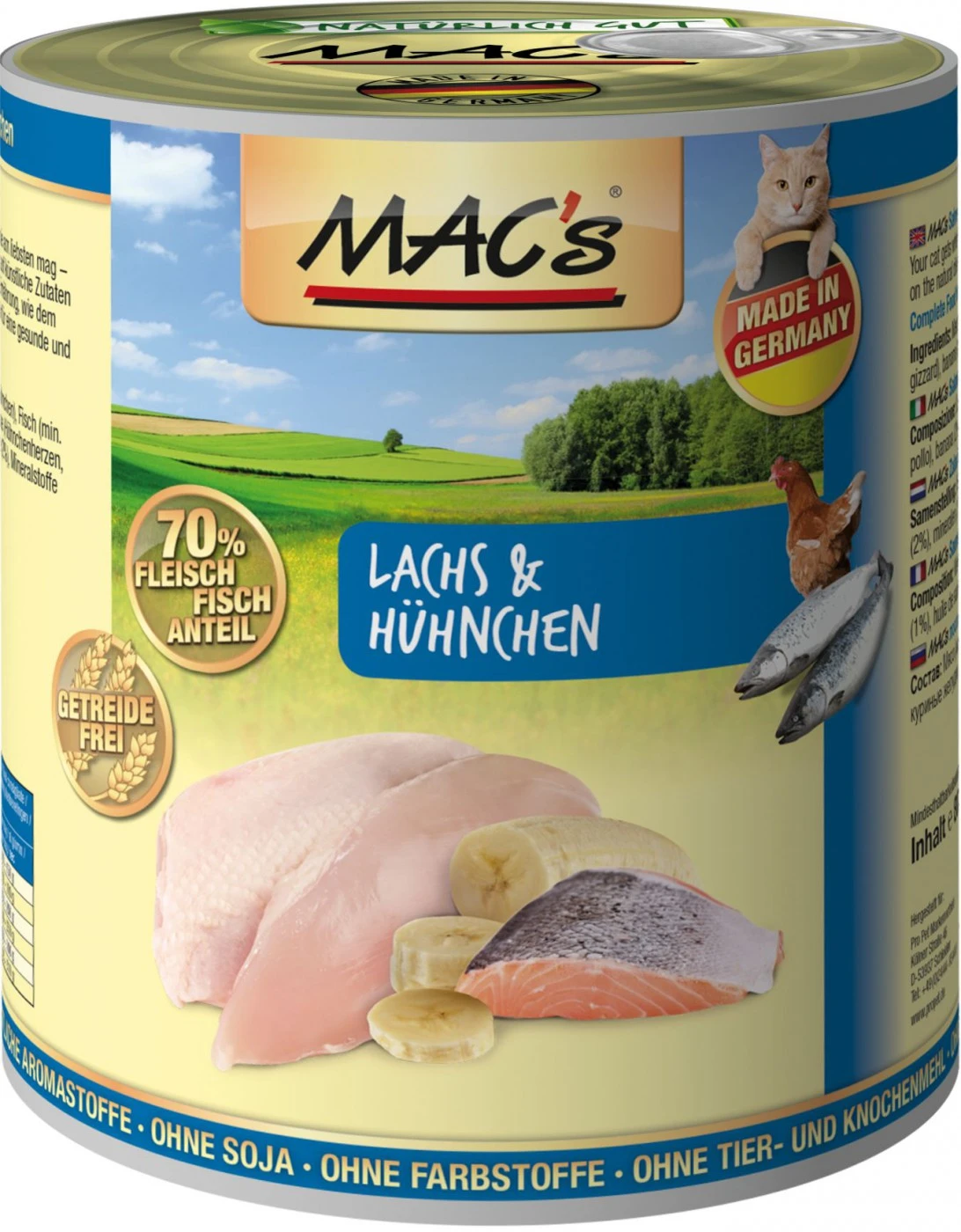 MACs Cat Lachs & Hühnchen | 6x800g Katzenfutter 3 MACs Cat Lachs & Hühnchen | 6x800g Katzenfutter