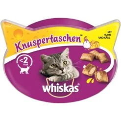 Whiskas Knuspertaschen Huhn & Käse | 8 X 60g Katzensnack