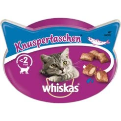 Whiskas Knuspertaschen Lachs | 8 X 60g Katzensnack