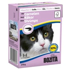 Bozita Häppchen In Soße Garnelen | 16x370g Katzenfutter
