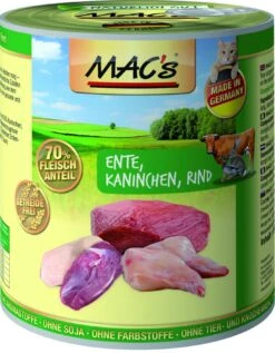 MACs Cat Ente, Kaninchen, Rind | 6x 800g Katzennassfutter