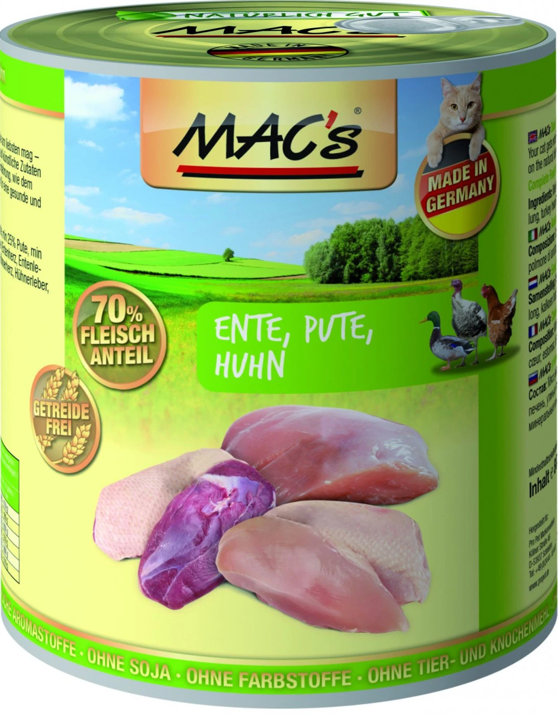 MACs Cat Ente, Pute, Huhn | 6x 800g Katzennassfutter