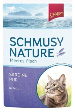 Schmusy Fisch Sardine Pur | 24x100g Katzenfutter